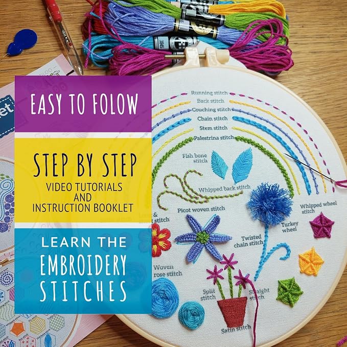 Heart Embroidery Kit for Beginners - Stamped Cross Stitch for Adults
