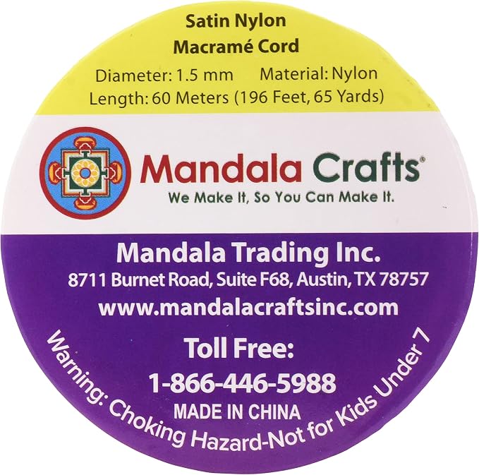 Mandala Crafts 1.5mm Hot Pink Rattail Nylon Satin Cord for Jewelry Making