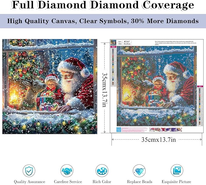 HHMATITS Christmas Diamond Art Kits for Adults 14X14IN