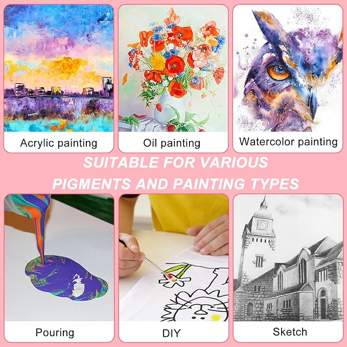 7 Pack Stretched Canvases for Painting, Multi Size 11x14, 9.44x12, 8x10, 5x7, 4x4, Round Canvas with 8x8, 10x10, Primed Blank Canvas for Oil, Acrylic Paint, Beginner, Artist