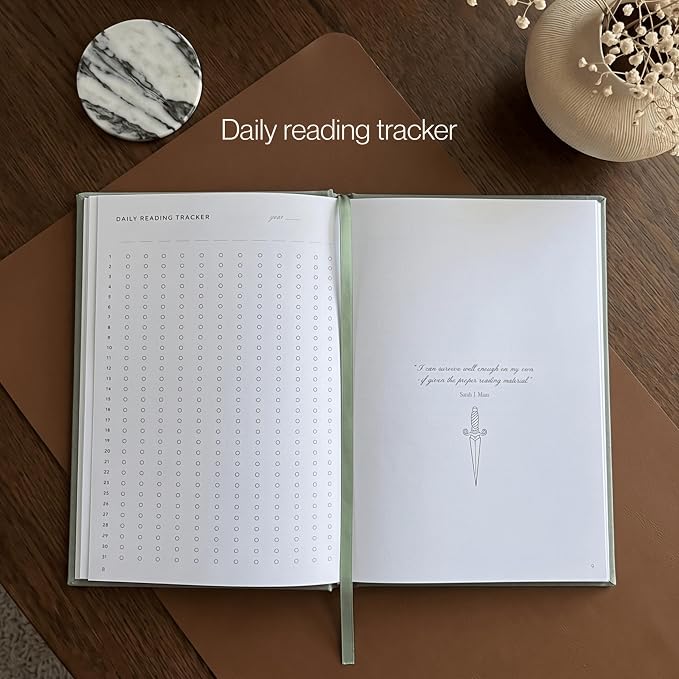Reading Journal for Book Lovers – Book Accessories Linen Hardcover Book Journal with Slipcase, Reading Log & Review Pages (67 Books), Fantasy Aesthetic Cover, Sticker Sheets Included, Book Tracker Gift for Readers (Sage Green)