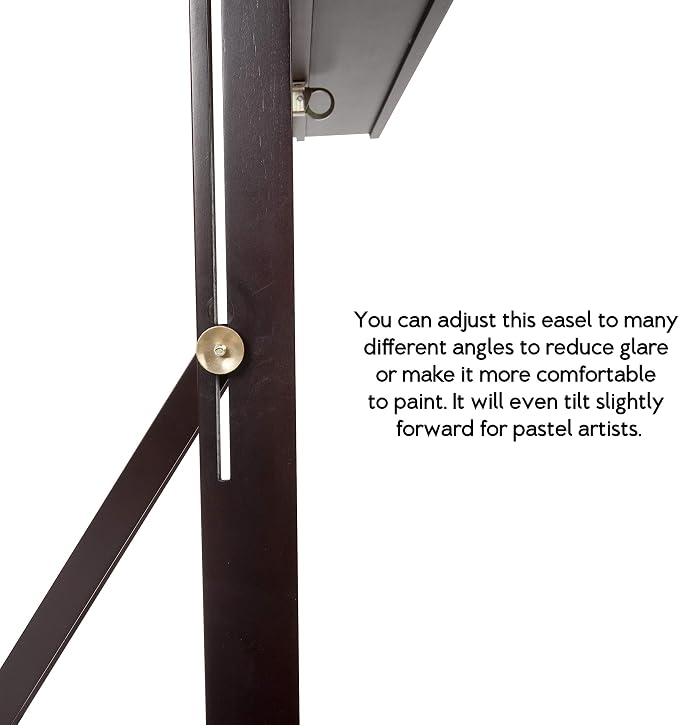 SoHo Urban Artist Wooden Easel - H-Frame Studio Easel for Tabletop Easels for Painting & Drawing Desk, Supports Canvases Up to 71", Mahogany Finish, Adjustable with Locking Casters