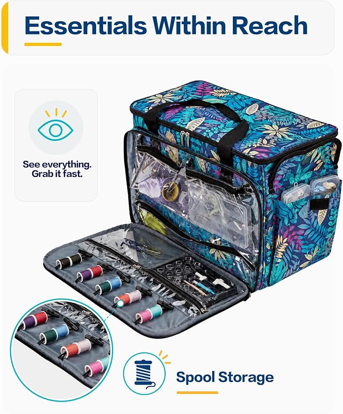 HOMEST Sewing Machine Carry Case, with Shoulder Strap and Front Pocket