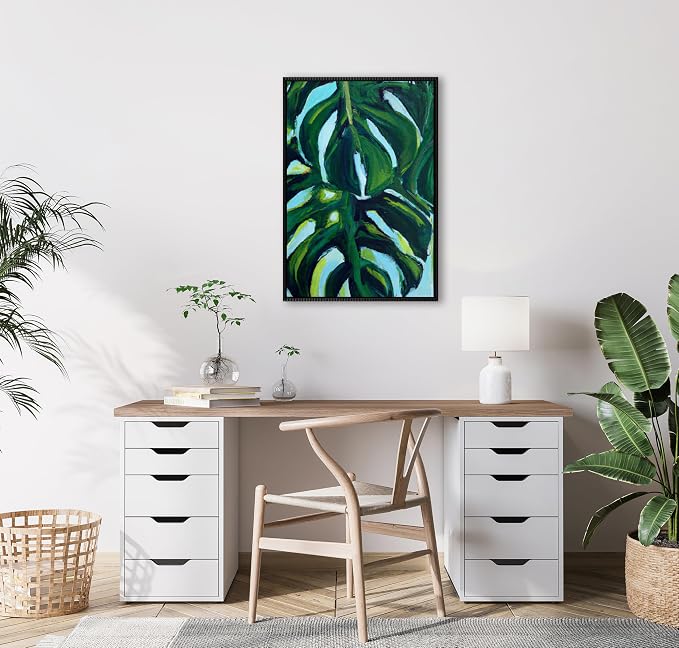 Kate and Laurel Sylvie Blank Framed Canvas Wall Art, 23x33 Black Beaded, Vintage Modern Empty Canvas for Paint-Your-Own Art, Ready to Paint Premium Canvas Already Framed