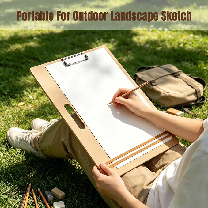 13"x17" Drawing Boards with Clip, Bands and Handle, Pack of 2 | Portable Lightweight Art Board For Sketching, Durable Watercolor Board For Artists Indoor Outdoor Use, Art Supply