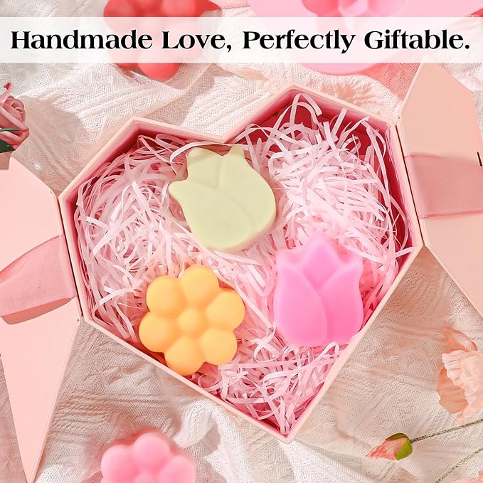 SJ Silicone Molds for Crafts, Tulip & Flower Resin Mold, 2 Pack 6 Cavity | Create Handmade Soap, Wax Melts, Resin Crafts & DIY Gifts, Flexible Material with Easy Release and Reusable Design