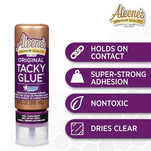 Aleene's Orignial Tacky Glue for Crafts in Always Ready Bottle, Nontoxic, Dries Clear, 4 fl oz