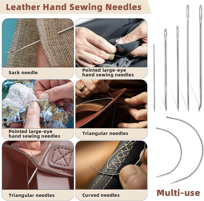 Waxed Thread, Upholstery Needle and Thread 32 Yards Cream