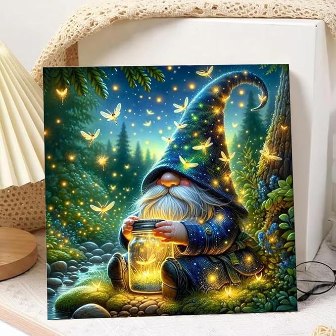 Gnome Paint by Numbers Kit for Adults Beginner, Paint by Numbers 10x10 Inch | Books Framed Paint by Numbers with Easel, Acrylic Painting by Numbers, DIY Arts and Crafts for Gifts or Home Decor