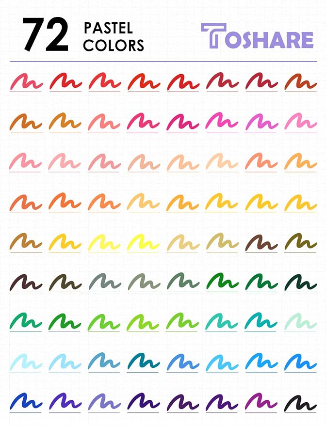72 Colors Dual Tip Watercolor Markers Pens for School Supplies-Brush & Fine | Coloring Markers No Bleeding for Adult Coloring Books Calligraphy Card Making Sketching Journaling Note Taking Planner Travel