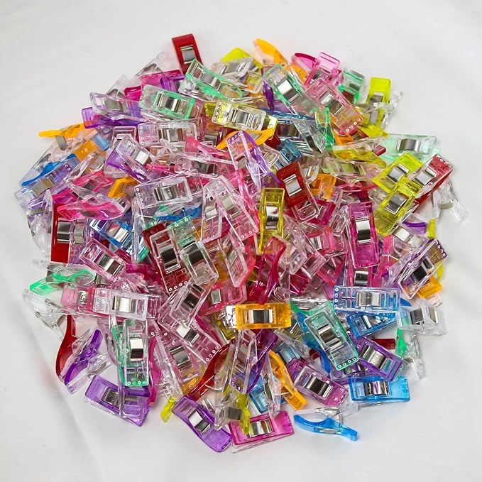 Sewing Clips,200 Pcs,Sewing Clips for Fabric | Fabric Clips for Sewing and Quilting,Quilting Clips for Binding,Sewing Accessories and Supplies(9 Colors)