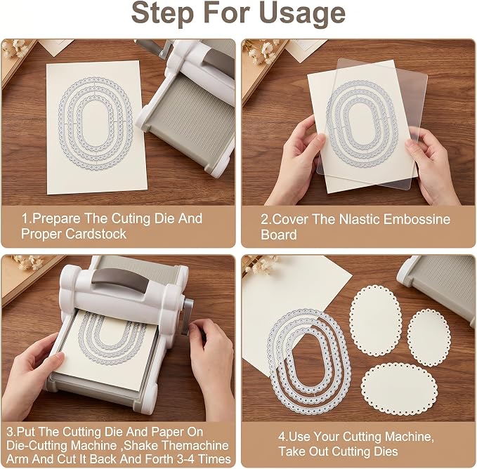 Oval Metal Die Cuts, Practical Die Cuts for Card Making 5.24x3.8In | Carbon Steel Cutting Die Stamps and Dies for Card Making DIY Crafts Scrapbooking