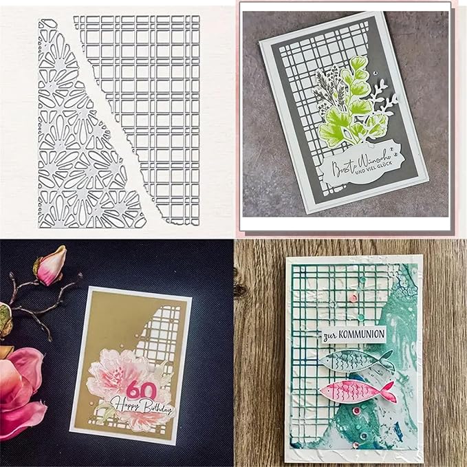Cutting Dies 3D Background Frame Metal Stencils Scrapbooking Tools DIY Craft Carbon Steel Embossing Template for Paper Card Making Album Arts Supplies (Frame 4-Back Border 10x13.4cm)
