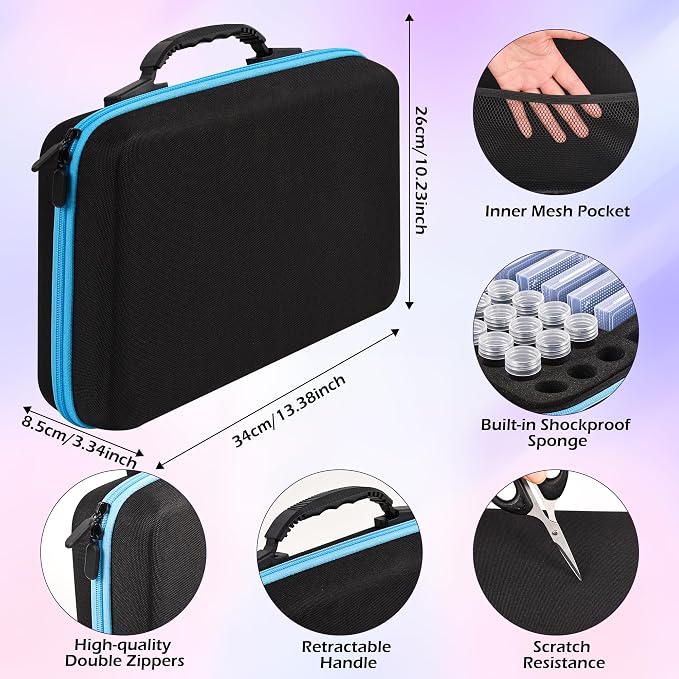 MERATIA Diamond Painting Storage Case Organizer, 40 Slots with Accessories