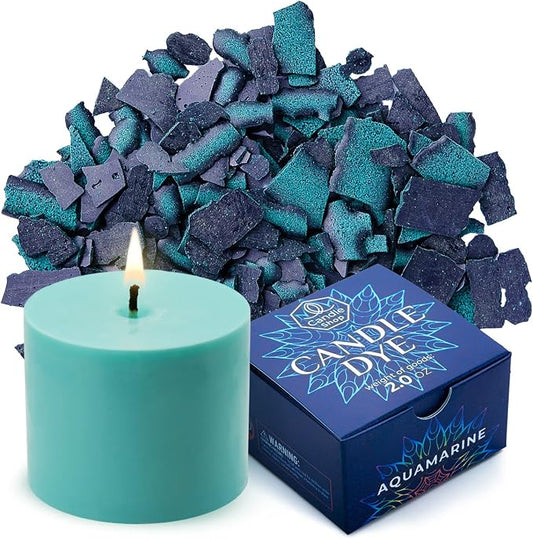 Aquamarine Candle Dye 2oz for Soy Candle Making – Wax Color Chips | Highly Concentrated Candle Wax Dyes – Candle Shop Premium Color Dye Chips for Soy Wax, Beeswax, Paraffin