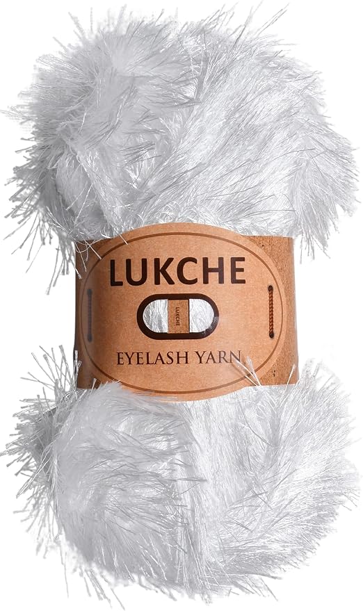 Eyelash Fun Fur Yarn Premium 100% Polyester 164 Yds (150 Mt), 3.53 Oz (100 Gr) Colorful Crochet Yarn Dıy Hand Knitting. (Ecru, 1 Skein)