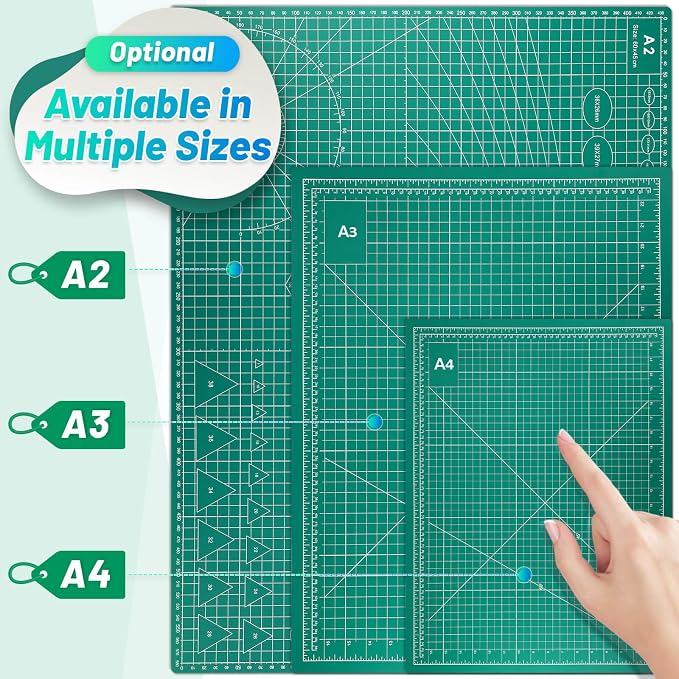 anezus Self Healing Cutting Mat for Rotary Cutting, 24" x 18", Green