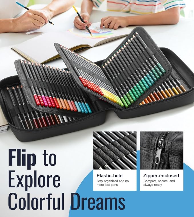 TMOL 120 Pack Colored Pencils for Adult Coloring Books, Soft Core Oil Based Color Pencils with Sketch Book, Color Book, Art Supplies with Zipper Case, Gifts for Adults, Artists, Professionals