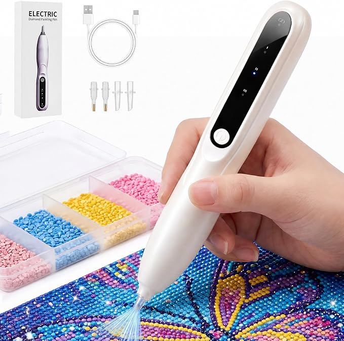 Diamond Painting Pen Kit with 4 Replaceable Tips, Resin Diamond Art Pen