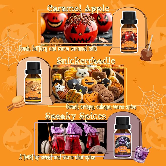 ARVIDSSON Halloween Fragrance Oil Set, Fall Essential Oils for Diffuser