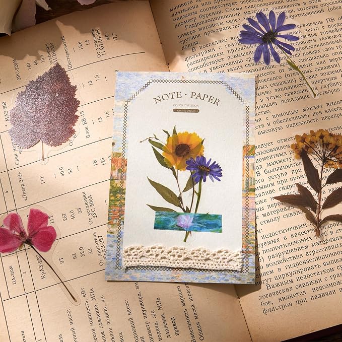 emmoolife Pressed Flower Stickers Set (380 PCS) Dried Flowers Themed Resin Sticker Decals Floral Botanical Journaling Stickers for Scrapbook Supplies Bullet Junk Journal Bottles Planner Laptops