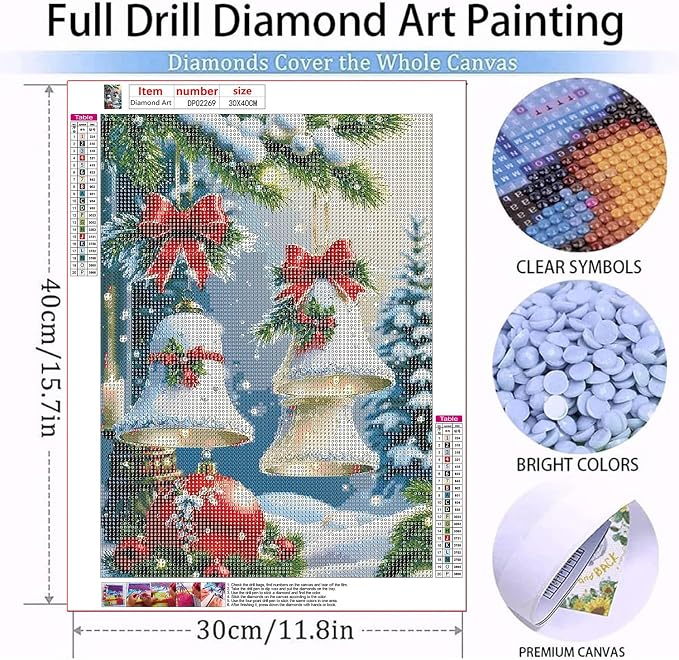 Christmas Bell Diamond Art Kits for Adults Diamond Painting Kit for Adults