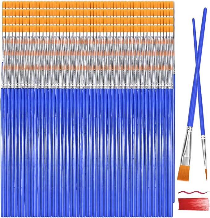 Smallbudi 300 PCS Small Paint Brushes Bulk for Kids Classroom