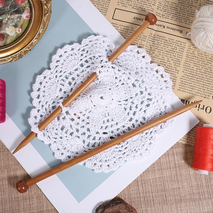 2pcs Bamboo Knitting Needles 10-Inch Long Wooden Knitting Needles Knitting for Beginners Sock,Scarf,Handmade DIY Knitting & Crochet Supplies(8mm)