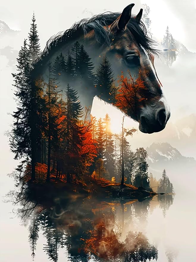 ijbnhd Horse Diamond Art Kits for Adults, 12 X 16Inch