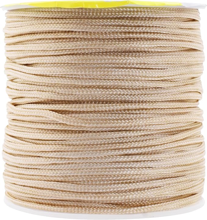 Mandala Crafts 1.5mm Champagne Rattail Nylon Satin Cord for Jewelry Making