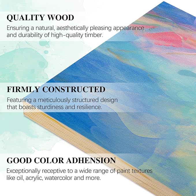 Aodaer 2 Pack Wood Panels 8 x 10 Inch Wooden Panels Canvas Unfinished Craft Wood Boards Panels for Art Crafts Acrylic and Oil Painting Pouring DIY Projects
