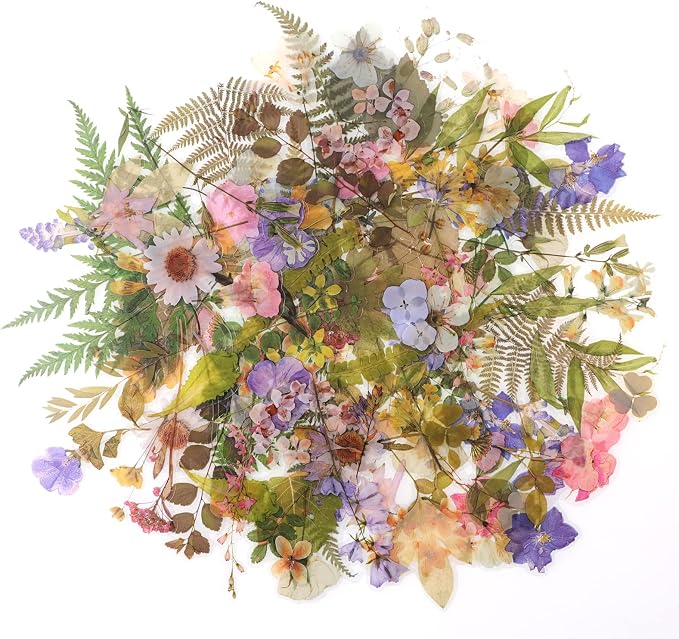 160pcs Transparent Floral & Plant Stickers for Scrapbooking