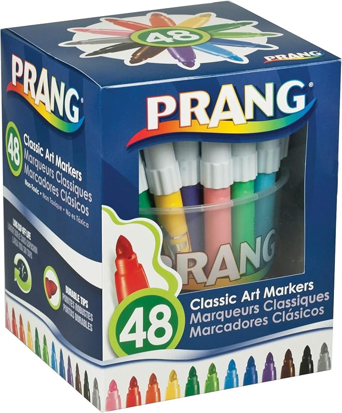 Prang Classic Art Markers, Bullet Tip, 12 Assorted Colors, 48 Count (80848)