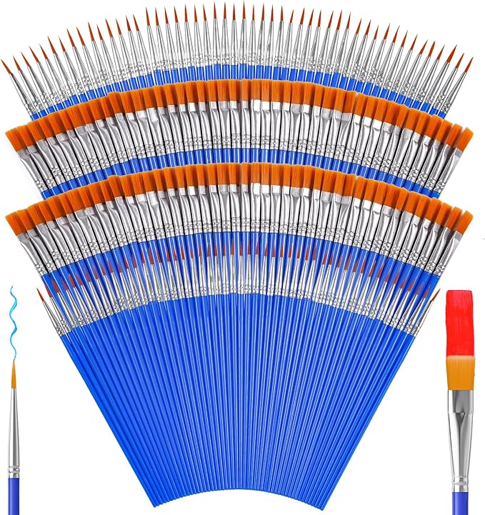 Smallbudi 168 PCS Small Paint Brushes Bulk for Kids Classroom