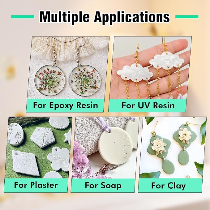 HealVee Hole Maker for Resin, 5 Sizes(2/3/4/6/8mm) 25PCS Make Holes Without Drilling for Epoxy & UV Resin, Holes Tools for Jewelry Making, Pet Tag, Keychain, DIY Craft Pendant Decor