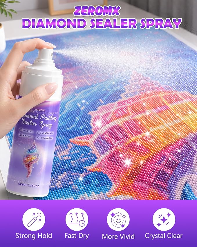 Diamond Painting Sealer Spray 150ml, 30 Mins Fast Dry Diamond Art Sealer