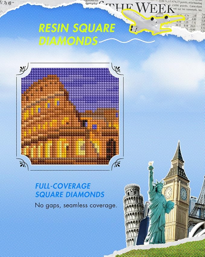 forever young Minigem World-Famous Landmark Diamond Art Kits, 5x7 Inch Card