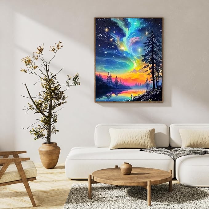 Paint by Numbers Kit for Adults, Northern Light & Aurora, 16x20 Inch