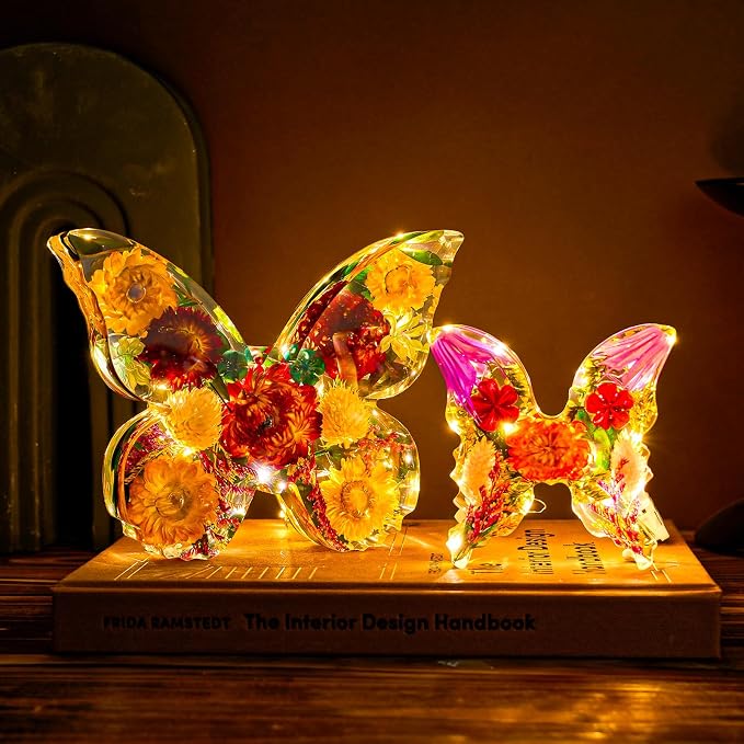 8'' Large Butterfly Resin Mold, 2 Sizes Deep Silicone Molds for Epoxy Resin | Silicone Butterfly Molds, Flexible Clear Resin Molds for Flower Preservation, Bookends, Insect Specimen, Christmas Home Decor