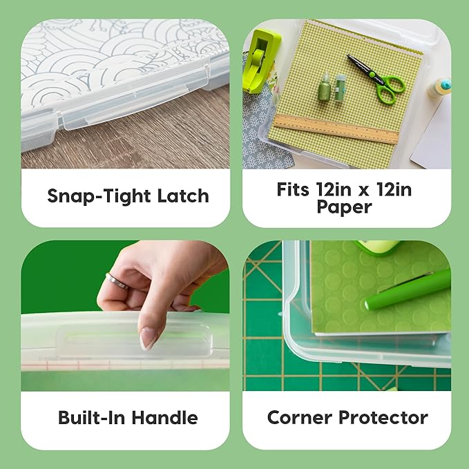 IRIS USA Scrapbook Case |Made in USA| Fits 12"x12" - Thin (10-Pack) - Clear