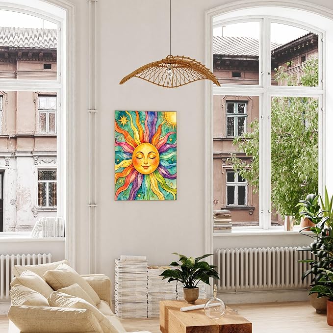 xcemhil Sun Paint by Numbers Kit for Adults Beginner, Summer Paint by Numbers for Adult, Acrylic Paint by Number Kits Suitable for Home Wall Art Decor Gifts 16x20 Inch