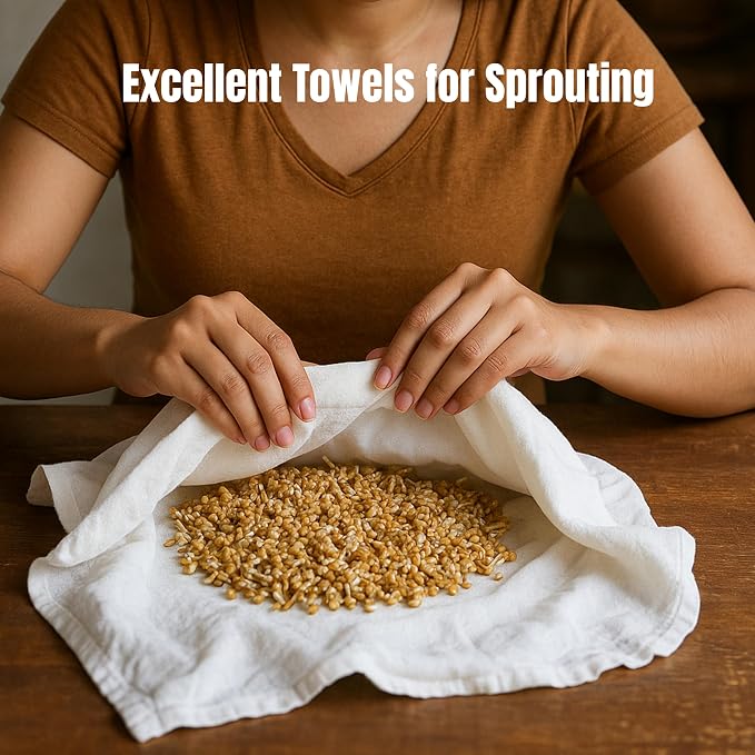 Flour Sack Towels | Tea Towel for Crafts| Kitchen Dish Cotton Blank Towel for Embroidery| Baking Bread Proofing Linen Cover| Super Absorbent Quick Dry| 6 Pack 18"x 28" White
