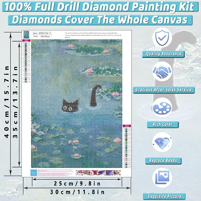 3 Pack Black Cat Diamond Art Kits for Adults Diamond Painting Kit Beginner