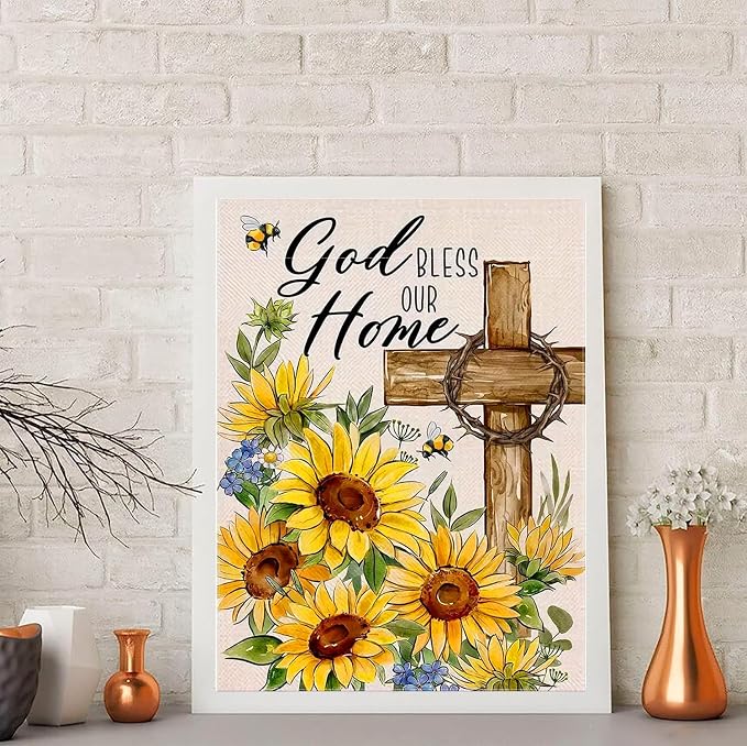 Diamond Art Kits for Adults Sunflower Cross Diamond Painting Kit 12x16in