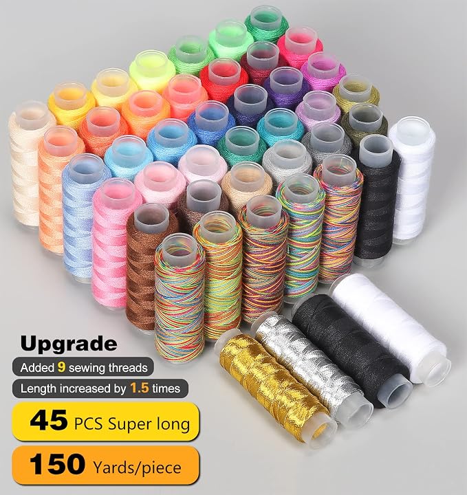 YUANHANG Large Sewing Kit for Adults: 2-Year Supply for Home Hand Mending | 251 Pcs Complete Needle Thread Kit - Heavy Duty Scissors - 45XL Thread - Oxford carrying case - Home Travel College Dorm