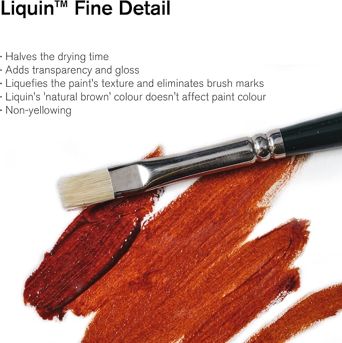 Winsor & Newton Liquin Fine Detail Medium, 500ml (16.9-oz) Bottle | Most Fluid Liquin, Produces Low Viscosity, Allows Faster Drying, For Fine Details, Glazing & Blending, Yellowing-Resistant