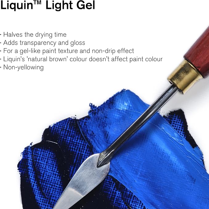Winsor & Newton Liquin Light Gel Medium, 500ml (16.9-oz) Bottle | Premium light gel medium halves oil paint drying time while enhancing detail, gloss, and fluid brushwork.