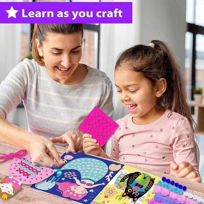 KRAFUN Craft Workshop Kit Ages 3-5 |10 Envelopes, Unicorn & Mermaid