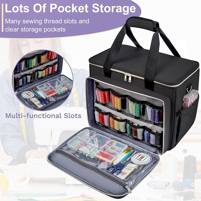 Anitor Sewing Machine Carrying Case with Removable Bottom Padding
