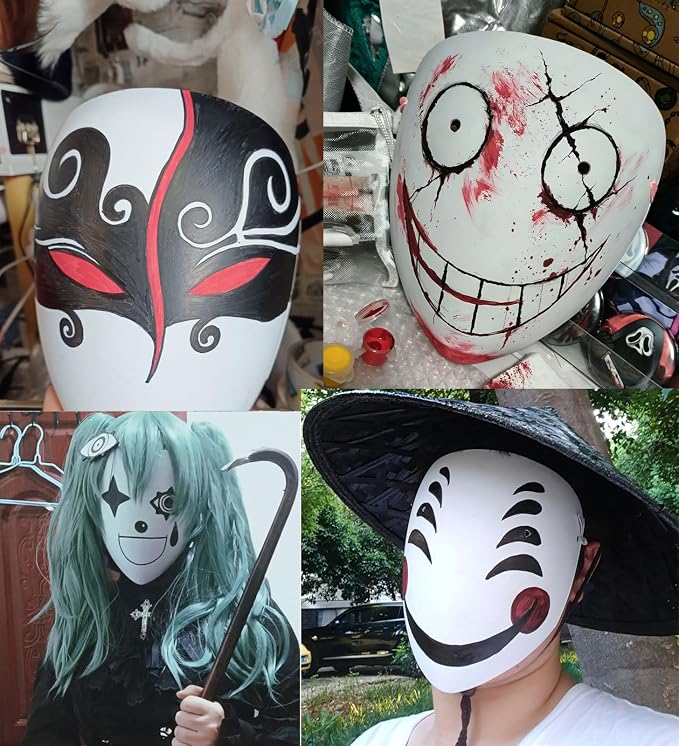 DIY Cosplay Mask Blank White Plastic Full Face Mask Base